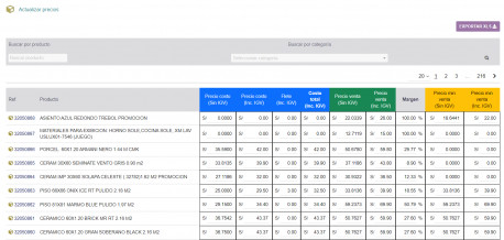 Actualización masiva de productos